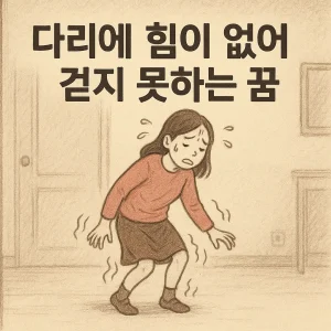 다리에 힘이 없어 걷지 못하는 꿈